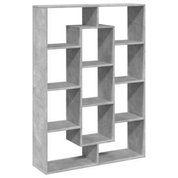  Book Cabinet Concrete Grey 102x29x143 cm Engineered Wood