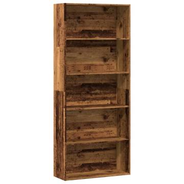  Book Cabinet Old Wood 80x30x189 cm Engineered Wood