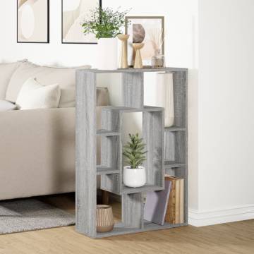  Bookcase Grey Sonoma 63x20x90 cm Engineered Wood