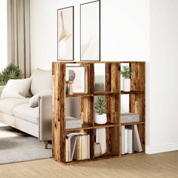  Room Divider Bookcase Old Wood 102x29x103.5 cm Engineered Wood