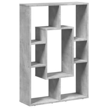  Bookcase Concrete Grey 63x20x90 cm Engineered Wood