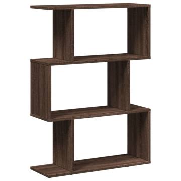  Room Divider Bookcase 3-Tier Brown Oak 70x24x97 cm Engineered Wood