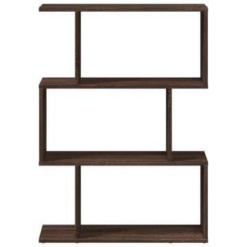  Room Divider Bookcase 3-Tier Brown Oak 70x24x97 cm Engineered Wood