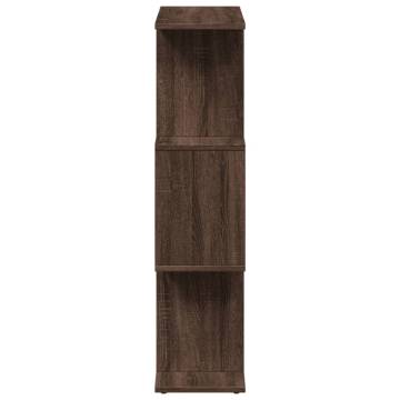  Room Divider Bookcase 3-Tier Brown Oak 70x24x97 cm Engineered Wood