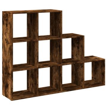  Room Divider Bookcase 3-Tier Smoked Oak 137.5x29x103.5 cm Engineered Wood