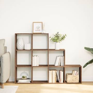  Room Divider Bookcase 3-Tier Brown Oak 137.5x29x103.5 cm Engineered Wood