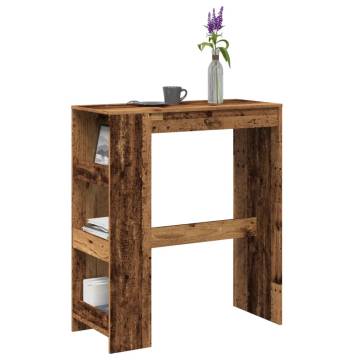  Bar Table with Racks Old Wood 90x40x103.5 cm Engineered Wood