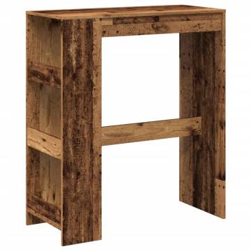  Bar Table with Racks Old Wood 90x40x103.5 cm Engineered Wood