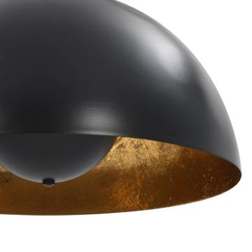 Ceiling Lamps 2 pcs Black and Gold Semi-spherical 40 cm E27