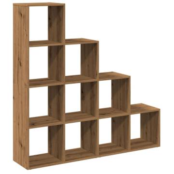  Room Divider Bookcase 4-Tier Artisan Oak 131.5x29x131.5 cm Engineered Wood