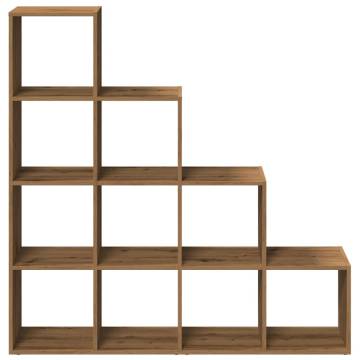  Room Divider Bookcase 4-Tier Artisan Oak 131.5x29x131.5 cm Engineered Wood