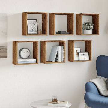  Wall Cube Shelves 6 pcs Old Wood 30x15x30 cm Engineered Wood