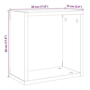  Wall Cube Shelves 6 pcs Old Wood 30x15x30 cm Engineered Wood