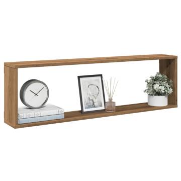  Wall Cube Shelves 2 pcs Artisan Oak 100x15x30 cm Engineered Wood