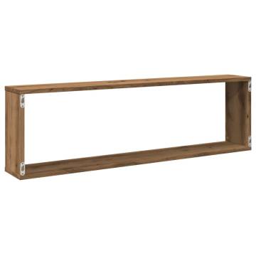  Wall Cube Shelves 2 pcs Artisan Oak 100x15x30 cm Engineered Wood