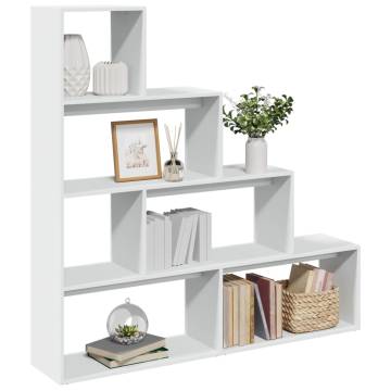  Room Divider Bookcase 4-Tier White 143.5x29x143.5 cm Engineered Wood