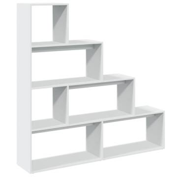  Room Divider Bookcase 4-Tier White 143.5x29x143.5 cm Engineered Wood