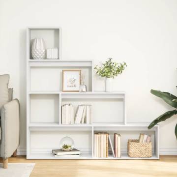  Room Divider Bookcase 4-Tier White 143.5x29x143.5 cm Engineered Wood