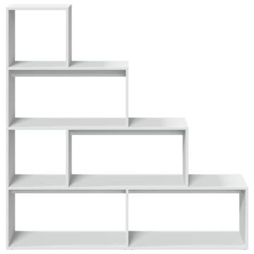  Room Divider Bookcase 4-Tier White 143.5x29x143.5 cm Engineered Wood