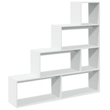  Room Divider Bookcase 4-Tier White 143.5x29x143.5 cm Engineered Wood