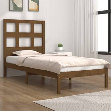 Bed Frame Honey Brown Solid Wood Pine 100x200 cm