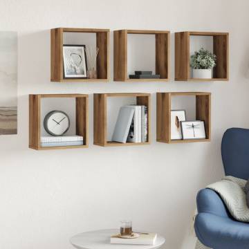  Wall Cube Shelves 6 pcs Artisan Oak 30x15x30 cm Engineered Wood