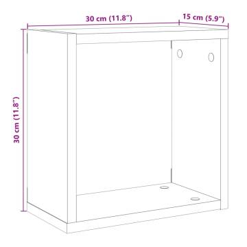  Wall Cube Shelves 6 pcs Artisan Oak 30x15x30 cm Engineered Wood