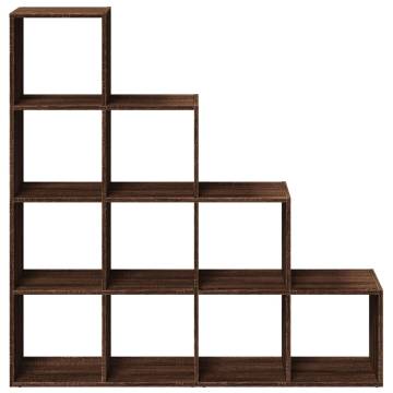  Room Divider Bookcase 4-Tier Brown Oak 131.5x29x131.5 cm Engineered Wood