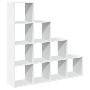  Room Divider Bookcase 4-Tier White 131.5x29x131.5 cm Engineered Wood