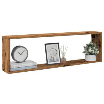  Wall Cube Shelves 2 pcs Old Wood 100x15x30 cm Engineered Wood