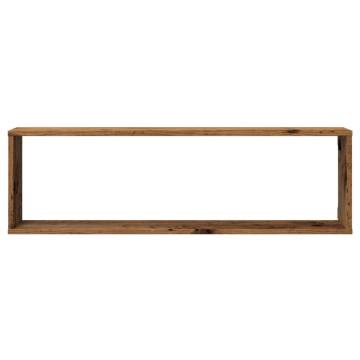  Wall Cube Shelves 2 pcs Old Wood 100x15x30 cm Engineered Wood