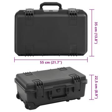  Portable Flight Case Black 55x35x22.5 cm PP