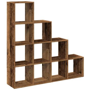  Room Divider Bookcase 4-Tier Old Wood 131.5x29x131.5 cm Engineered Wood