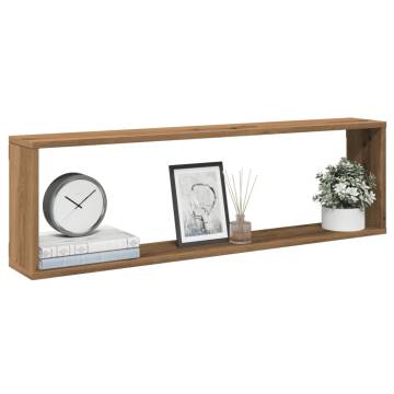  Wall Cube Shelves 4 pcs Artisan Oak 100x15x30 cm Engineered Wood