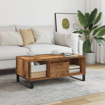  Coffee Table Old Wood 90x50x36.5 cm Engineered Wood