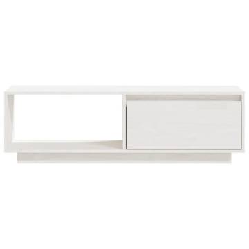  TV Cabinet White 110x30x33.5 cm Solid Pinewood