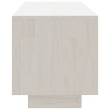  TV Cabinet White 110x30x33.5 cm Solid Pinewood