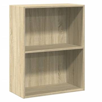  2-Tier Book Cabinet Sonoma Oak 60x30x76.5 cm Engineered Wood