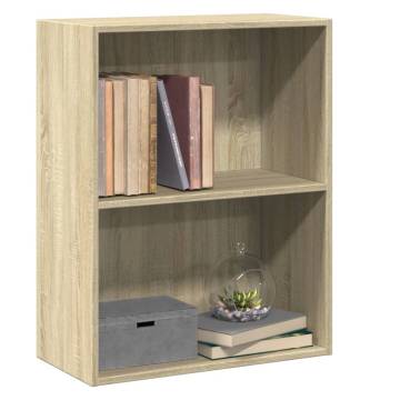  2-Tier Book Cabinet Sonoma Oak 60x30x76.5 cm Engineered Wood