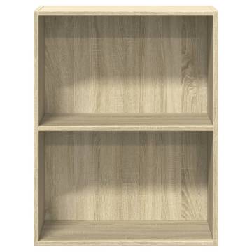  2-Tier Book Cabinet Sonoma Oak 60x30x76.5 cm Engineered Wood