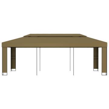  Gazebo with Double Roof 3x6 m Taupe 180 gm²