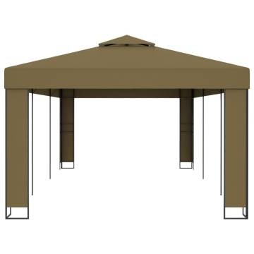  Gazebo with Double Roof 3x6 m Taupe 180 gm²