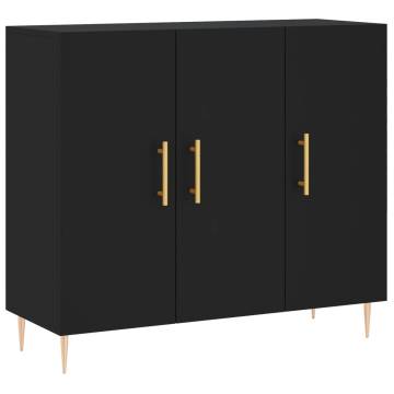  Sideboard Black 90x34x80 cm Engineered Wood