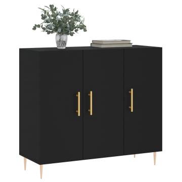  Sideboard Black 90x34x80 cm Engineered Wood