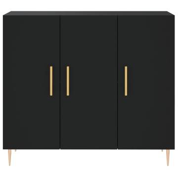  Sideboard Black 90x34x80 cm Engineered Wood