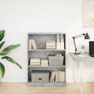  Bookcase Concrete Grey 80x24x109 cm Engineered Wood