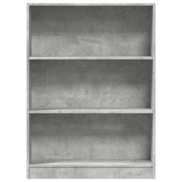  Bookcase Concrete Grey 80x24x109 cm Engineered Wood