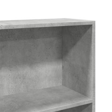  Bookcase Concrete Grey 80x24x109 cm Engineered Wood