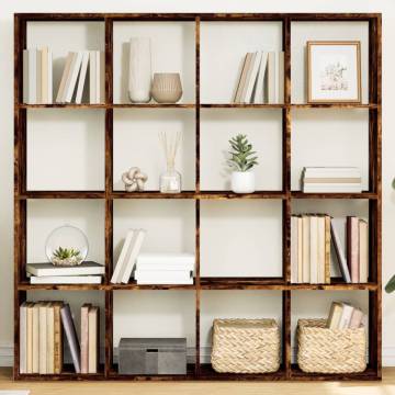  Book Cabinet Smoked Oak 137.5x29x137.5 cm Engineered Wood