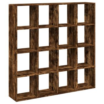  Book Cabinet Smoked Oak 137.5x29x137.5 cm Engineered Wood